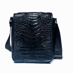 Exotic Black Crocodile Messenger Bag
