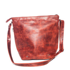 Women's Cherry Red Full Grain Leather- Cross Body/Shoulder Bag