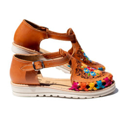 Artisanal Lazer Colorful Flower Sandles