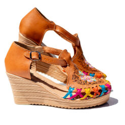Artisanal Colorful Flower Lazer Sandals