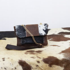 Women's Small Leather Floral/ Cow Fur Shoulder Bag